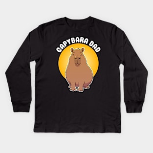 Cute Capybara Dad Kids Long Sleeve T-Shirt